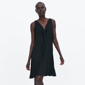 Black Zara Knotted Dress NWOT